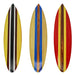 Multicolor - Image 1 - Set of 3 Handcrafted Wood Surfboard Wall Sculptures: Red, Blue, Brown Racing Stripes, Each 16 Inches