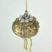 Set of 6 Elegant Golden Sea Urchin Shell Hanging Ornaments Beaded Accents Image 2