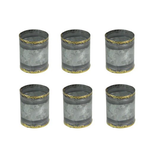 Set of 6 Galvanized Metal Napkin Ring Holders for Rustic Farmhouse Charm - 2.5 Inches Long - Perfect Decorative Accents for