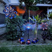 Stunning 63-Inch High Red, White & Blue Stars and Stripes Metal Pinwheel Wind Spinner - A Mesmerizing Outdoor Decor to