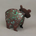 Whimsical 12 Inch Long Metal Bitty Bear with Solar-Powered Green LED Light: Adorable Yard Decor, Artistic Garden Sculpture