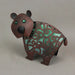 Whimsical 12 Inch Long Metal Bitty Bear with Solar-Powered Green LED Light: Adorable Yard Decor, Artistic Garden Sculpture