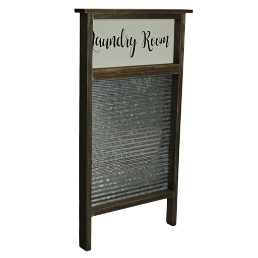Vintage-Inspired Wood and Metal Washboard Wall Décor, 24 Inches High - Add Rustic Charm to Your Laundry Room with Antique