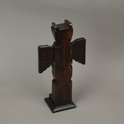 Folded Wings - Image 3 - Handcrafted 12-Inch Tall Wooden Eagle Totem Decorative Statue: Exquisite Dot-Painted Artisan-Carved